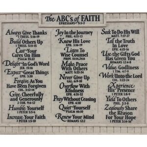 Christianbook ABC's of Faith Plaque Cream Cast Stone 8x6 Engraved Excellent